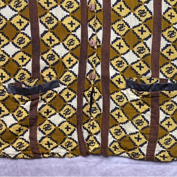 Shermarke Vintage Coat Adult One Size Gye Nyame Ghana Adrinka Symbol Collared - Picture 7 of 16